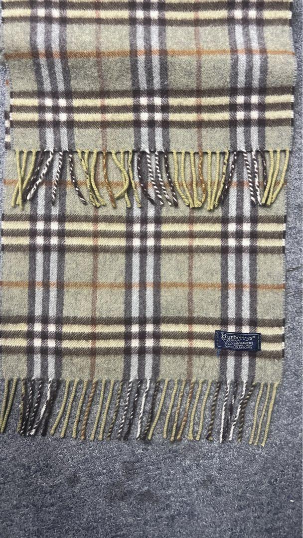 美品 Burberrys バーバリー マフラー カシミヤ イングランド製 カーキ