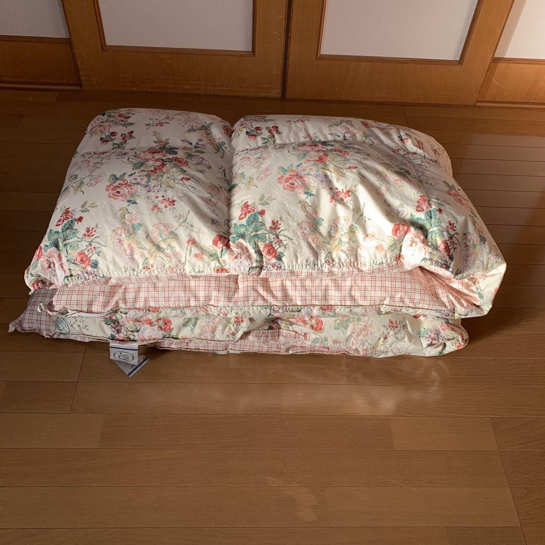 【日本製】西川羽毛掛け布団　シングル150㎝ × 210㎝　ピンク