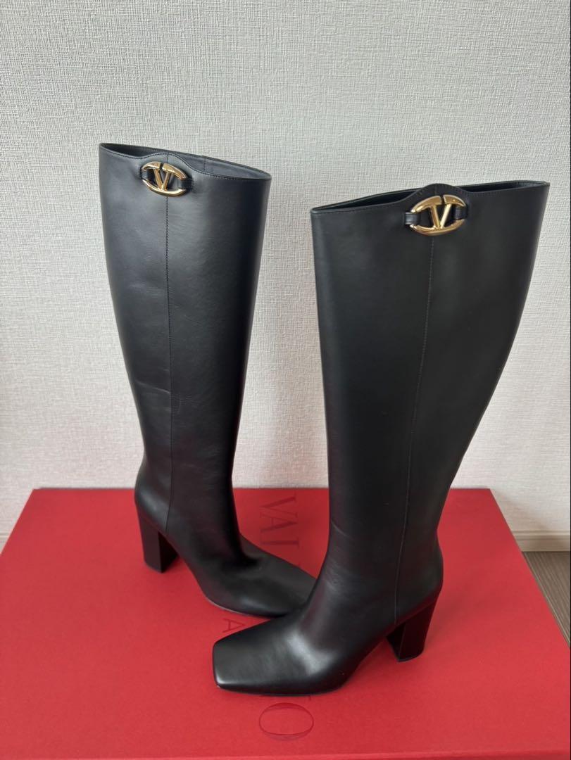 VALENTINO ブラック ロングブーツ - メルカリ