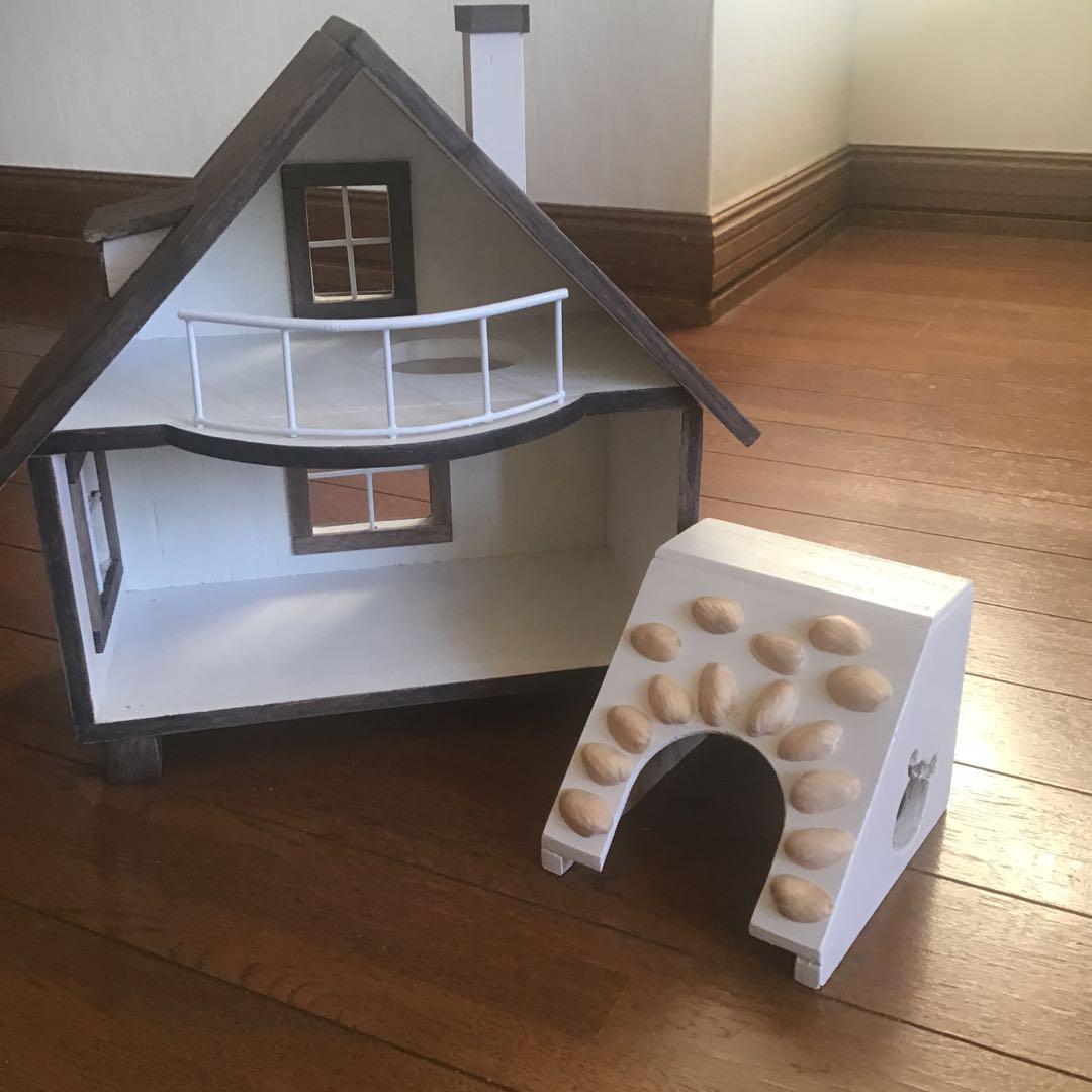 wood2階建ハムスターハウス・ドールハウス