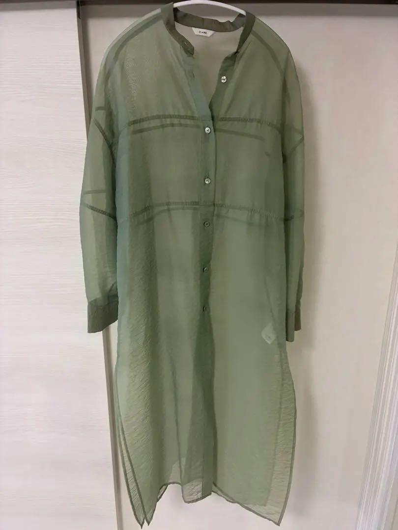 シースルー ロングシャツ グリーン系