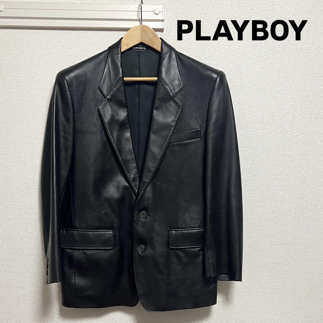 セール【美品】PLAYBOY レザージャケット XS 黒 PLAYBOY レザージャケット XS 黒