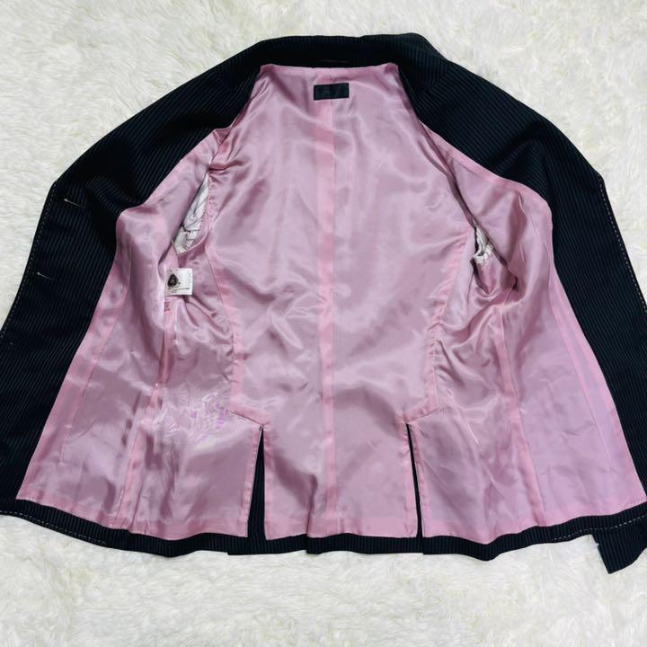 いします ほぼ新品 3ピーススーツ ストライプ 黒 4PhVL-m76175379316 高級✨Paul Smith Black グレー