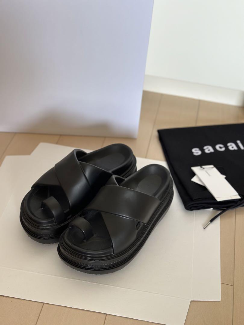 半額ストア 新作 即完品 sacai サンダル ブラック 36 - メルカリ 靴