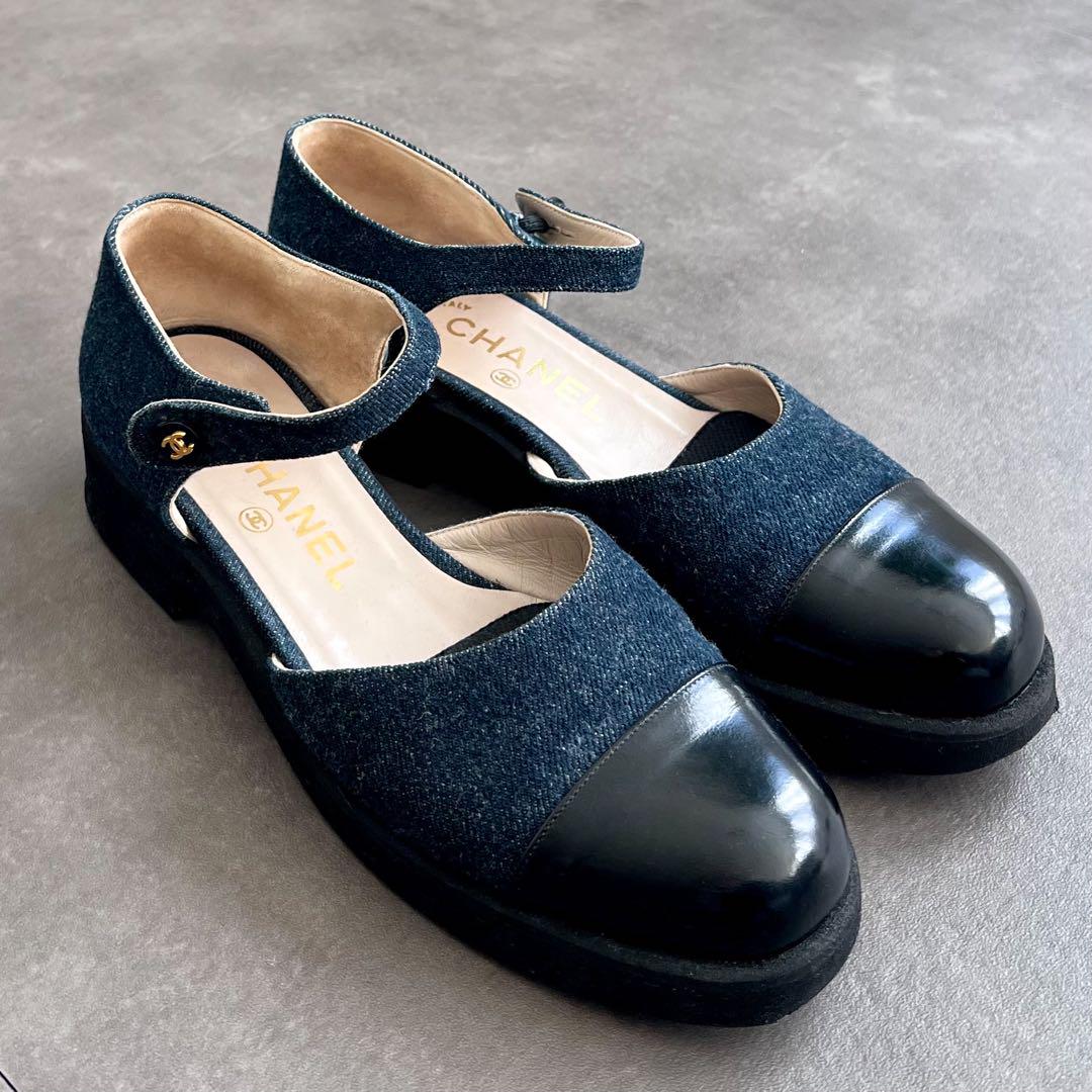 激レア！CHANEL【完売】デニム フラットシューズ シャネル 正規品