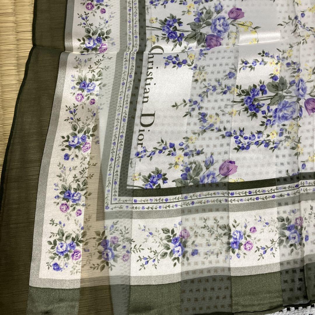Christian Dior 花柄シルクスカーフ レディース
