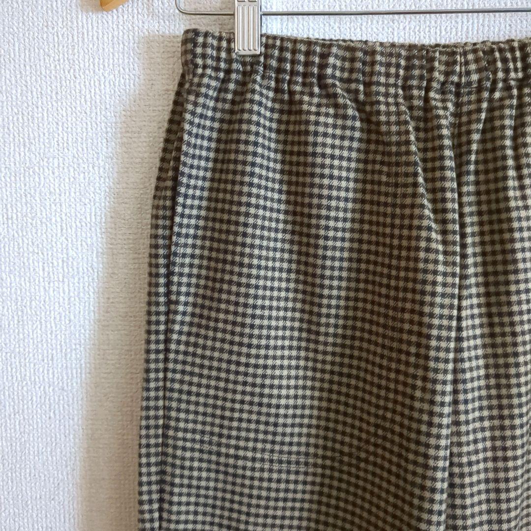【美品❗️】ダントン　イージーパンツ　ウールフランネル　ブラウンチェック　36