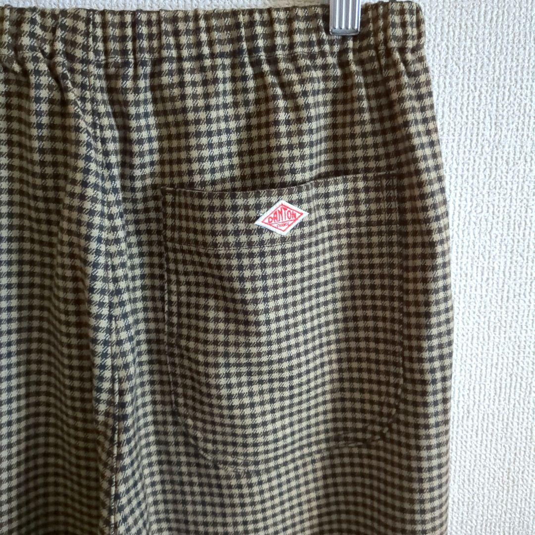 【美品❗️】ダントン　イージーパンツ　ウールフランネル　ブラウンチェック　36