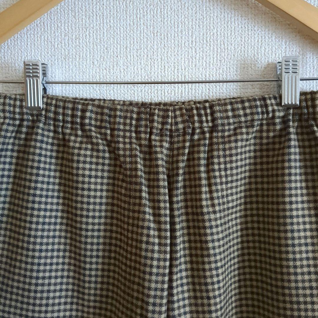 【美品❗️】ダントン　イージーパンツ　ウールフランネル　ブラウンチェック　36