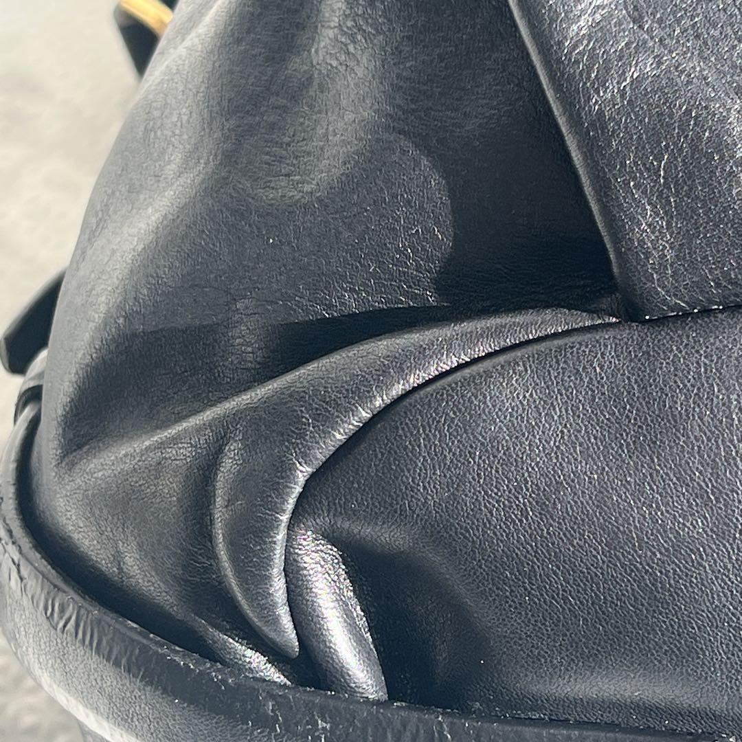 美品✨プラダ トートバッグ 2way レザー ゴールド金具 ショルダーバッグ 黒