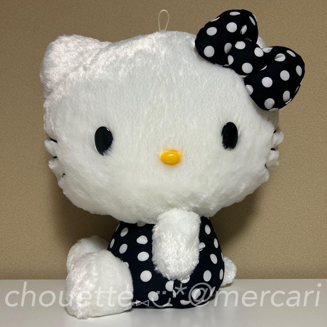 ハローキティ ぬいぐるみ 水玉リボン 13体 ハローキティ ドットドール ぬいぐるみ ブラック 水玉 リボン