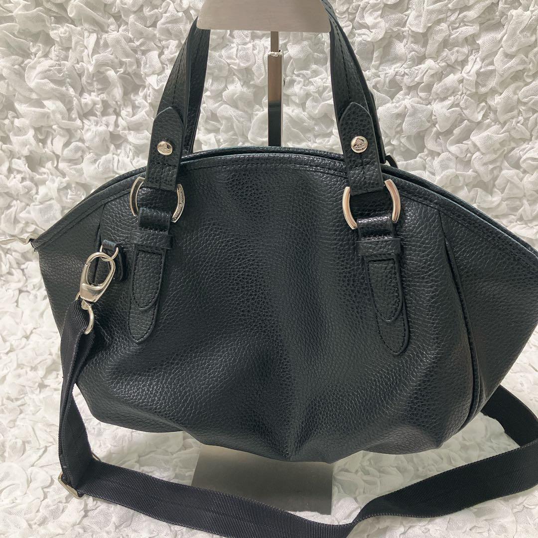 ヴィヴィアンウエストウッド ハンドバッグ 2way レザー シボ革