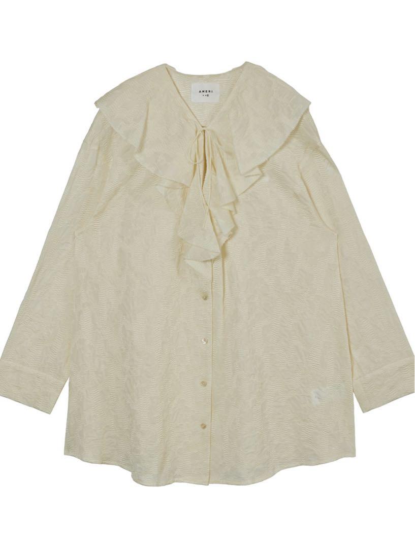 Ameri（アメリ）の「2WAY EMBROIDERY RUFFLE BLOUSE（シャツ
