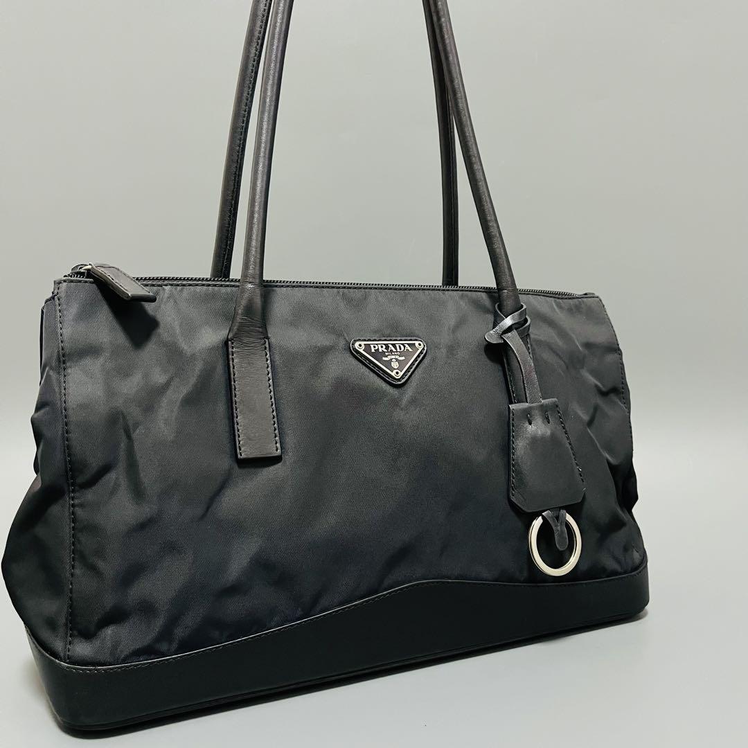 PRADA プラダ テスートナイロン ハンドバッグ トートバッグ 三角プレート