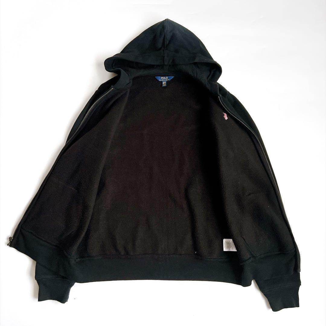 【美品】ポロラルフローレン ジップアップパーカー 黒 XL（18-20）