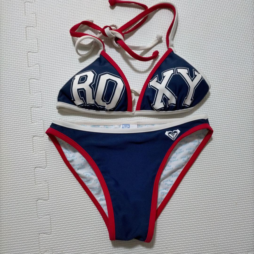 【新品未使用‼️】ROXY  ビキニ　水着　Mサイズ ROXY ビキニ水着 M ネイビー/ホワイト/レッド - メルカリ