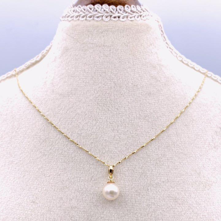 ✴︎極美品 K18 18金 造幣局マーク 7.5mm玉 アコヤパール ネックレス 新作登場 ✴︎極美品 K18 ネックレス アコヤパール 7.5mm玉 造幣局マーク 18金 ネックレス