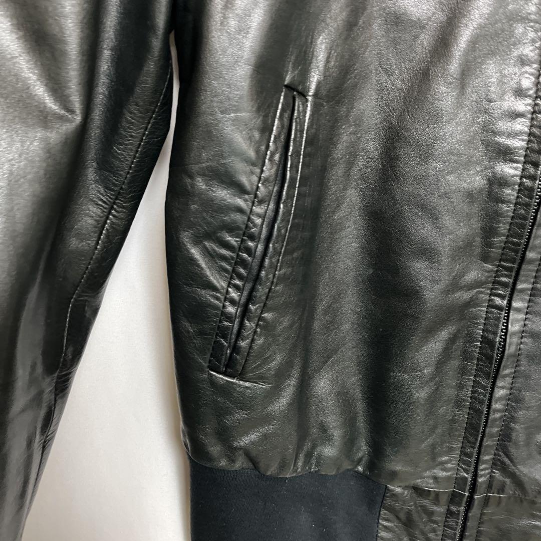 豪華 JOHNLAWRENCESULLIVAN レザー ジャケット ブルゾン 黒 ジャケット・アウター