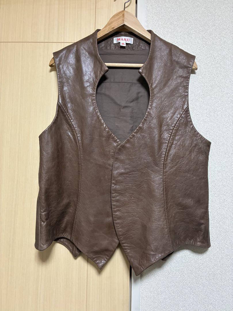 MASU★24AW バンパイア　レザー　ベスト　茶
