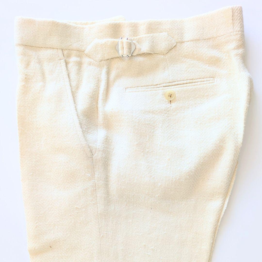 RALPH LAUREN PURPLE LABLE アイボリー絹麻スラックス