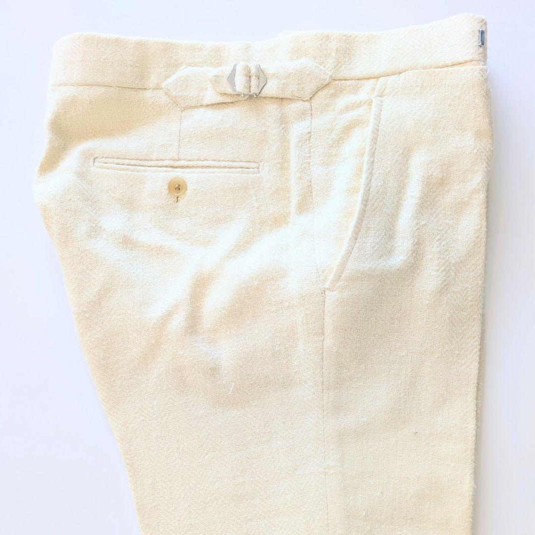 RALPH LAUREN PURPLE LABLE アイボリー絹麻スラックス