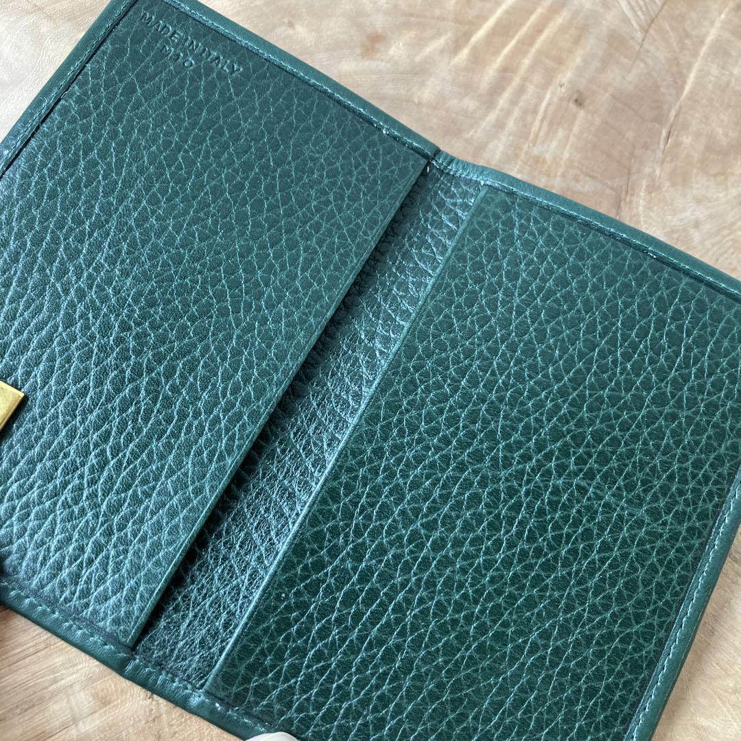【CELINE】スクエアプレート　オールドセリーヌ　名刺入れ　カードケース　深緑