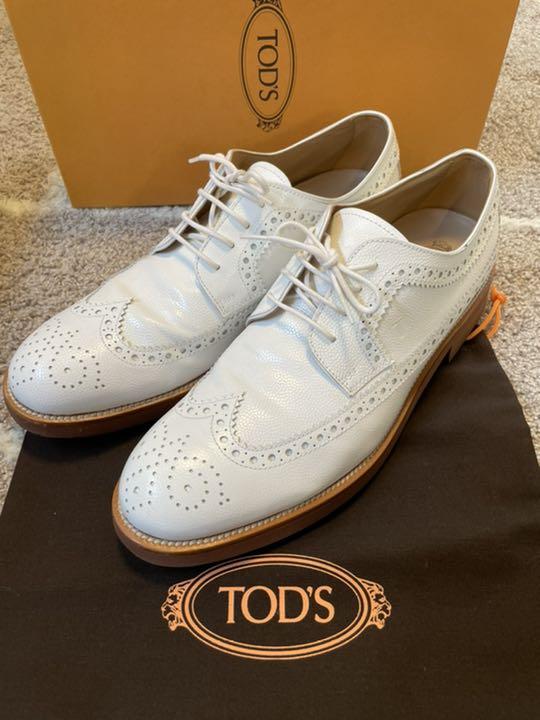 ホワイト系,28.5cm上等な【最終価格】TOD'S トッズ 白レース ...