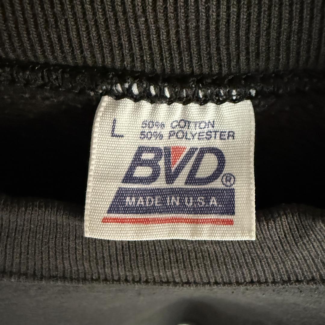 90s ヴィンテージ USA製 BVD 無地 スウェット ブラック E6