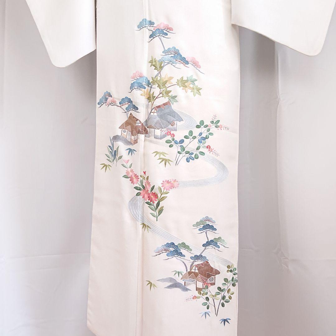 松竹梅楓萩菊家屋 刺繍 訪問着