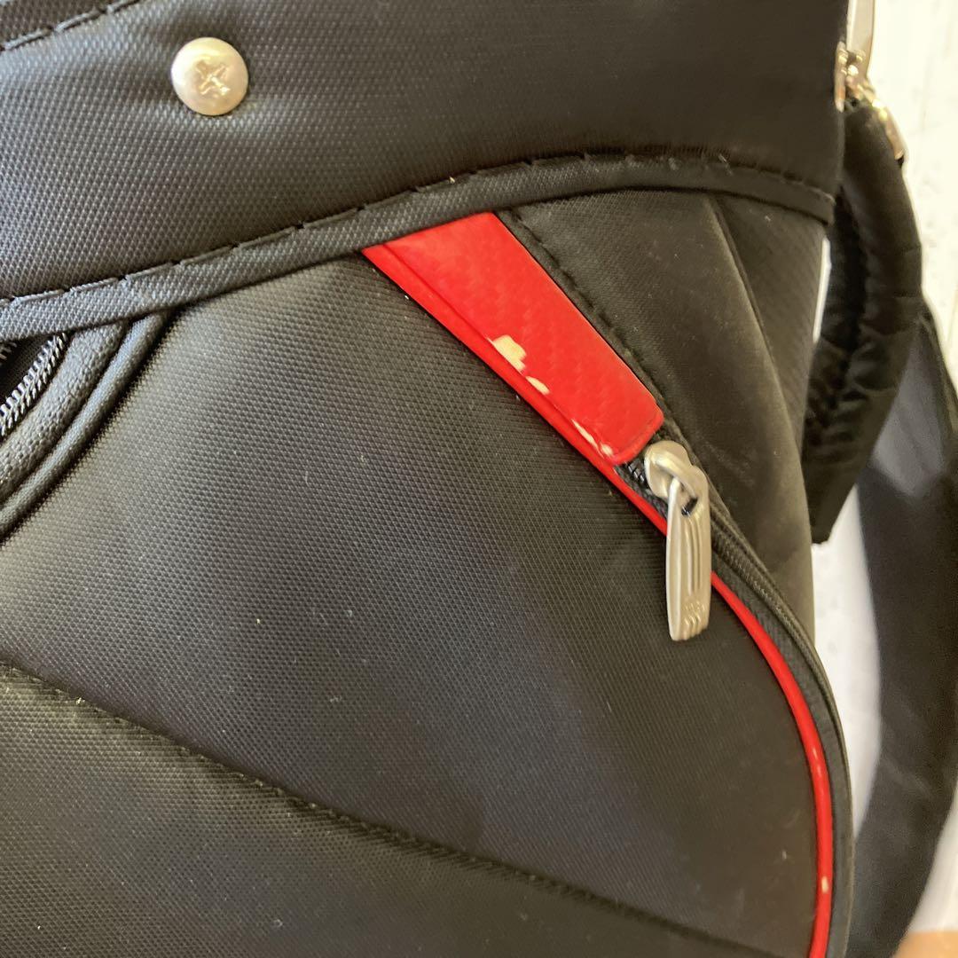 アディダス adidas ゴルフバッグ キャディバッグ 黒 赤 - メルカリ