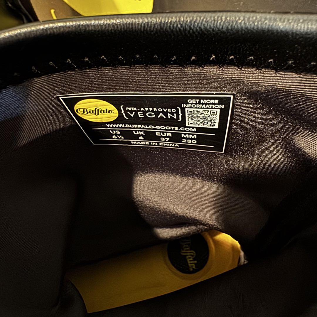 EU37】他サイズ有 Buffalo バッファロー 黒 厚底 VEGAN 新品