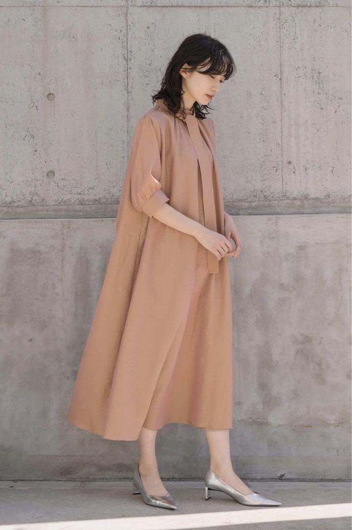 【Kaene】ドレス| シャンブレーAラインドレス | Orange