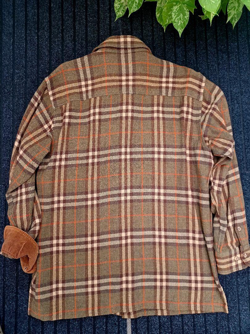 『名作』BURBERRY　希少オールドバーバリー　シャツジャケット　ウール　厚手