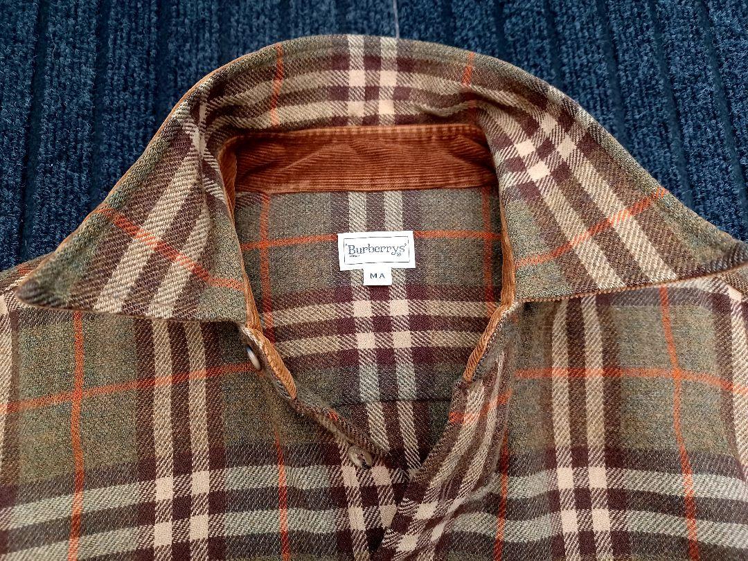 『名作』BURBERRY　希少オールドバーバリー　シャツジャケット　ウール　厚手