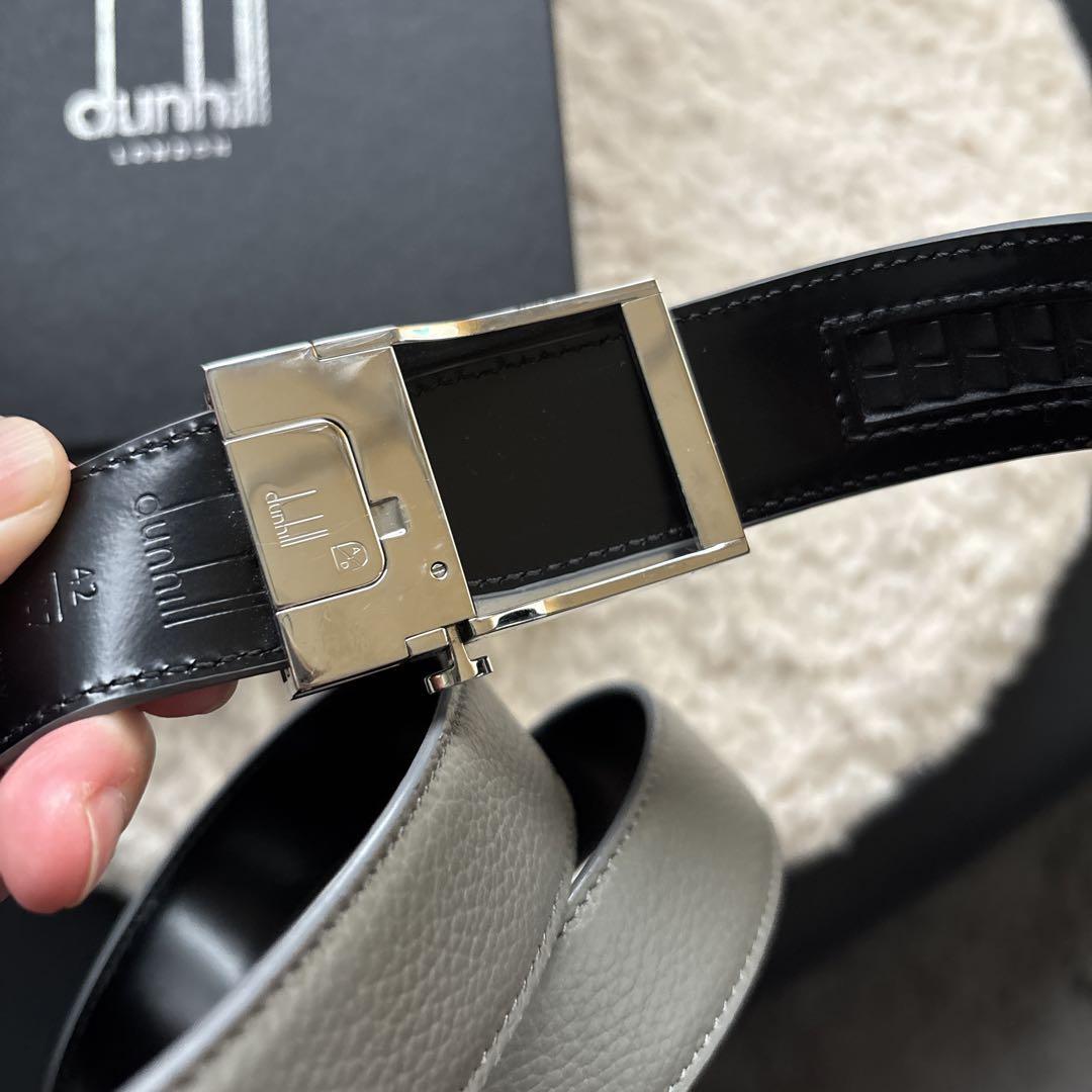 dunhill グレー レザー ベルト