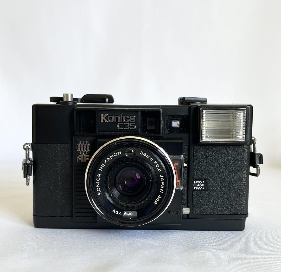 【完動品】Konica C35 Flash maticフィルムカメラ 動作確認済 Konica C35 Flash matic 🧸ミルクティーベージュ｜完動品