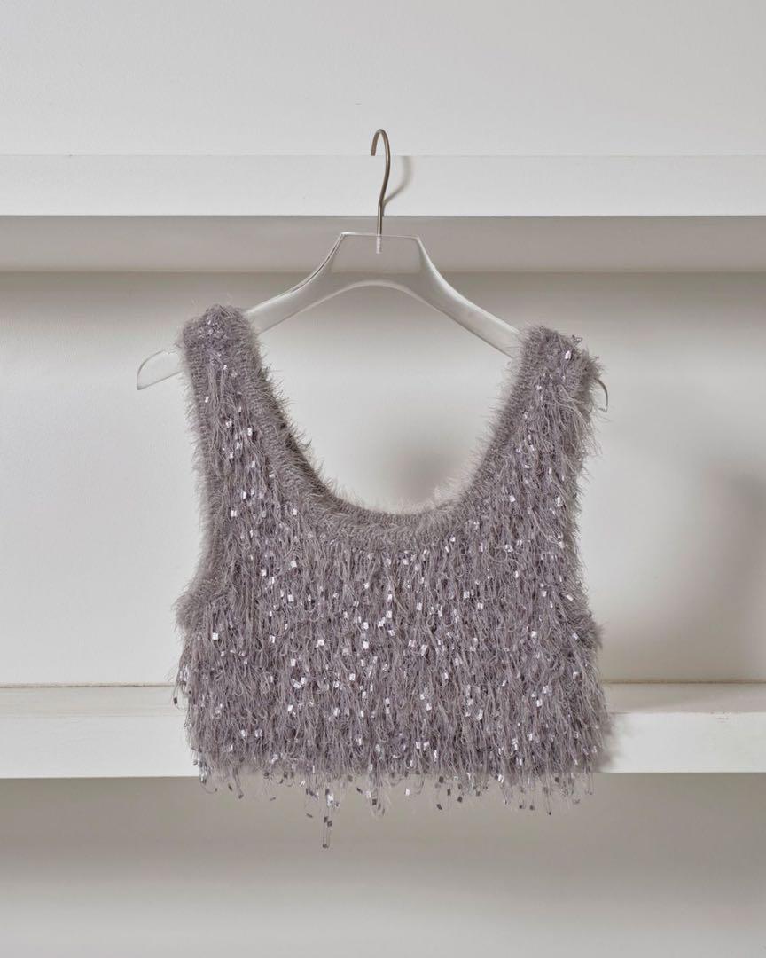 【新品】Fringe Knit Bustier
