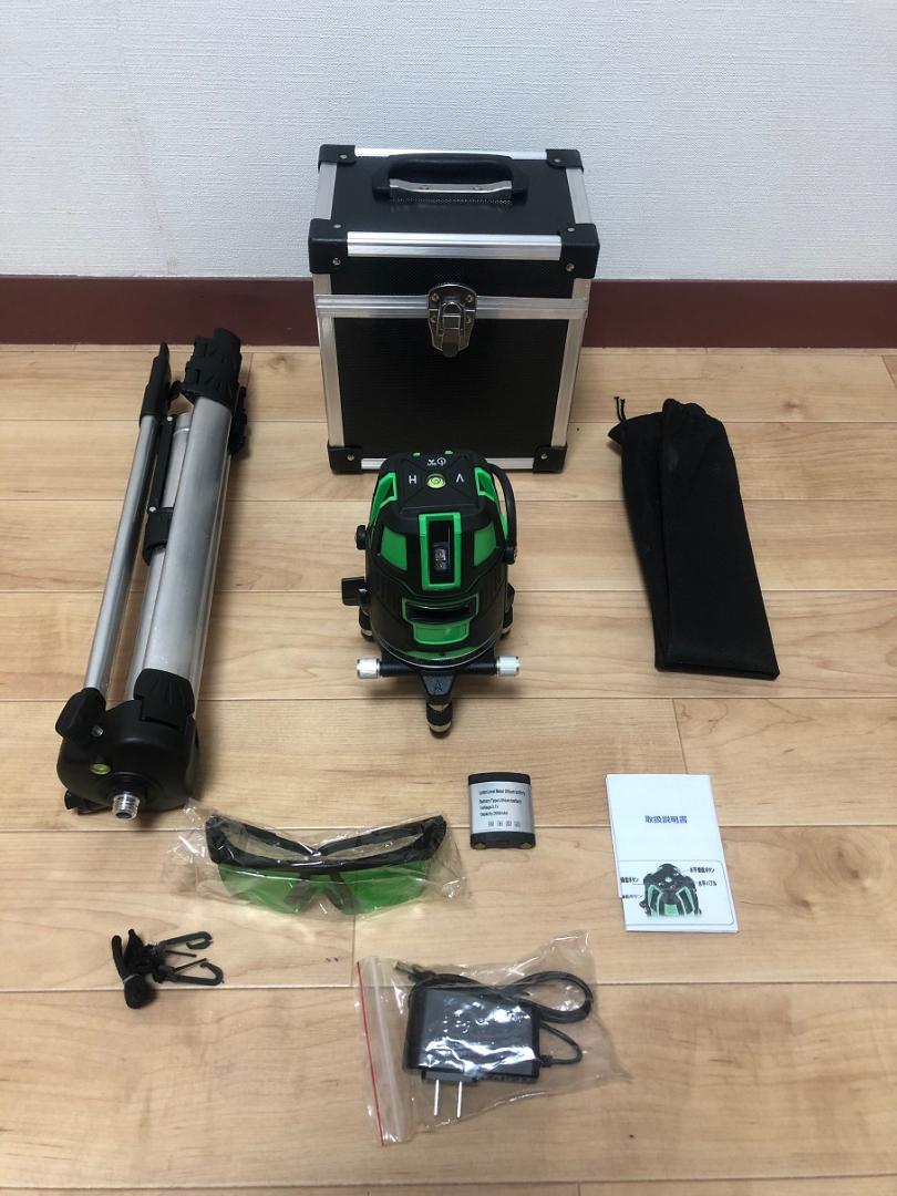 5ライン6点グリーンレーザー墨だし器 水平器測定器 三脚付き KfGCi-m76234957943 墨出器墨出し器 新作超特価