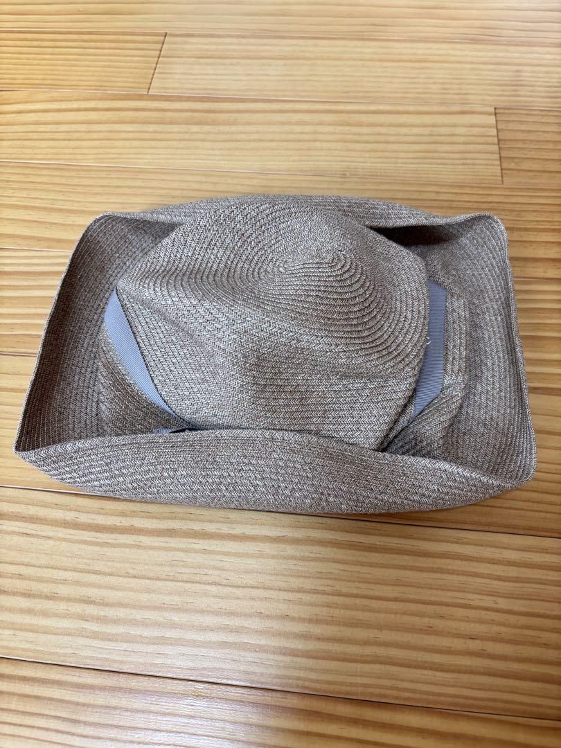 mature ha. ベージュ 麦わら帽子　箱付き