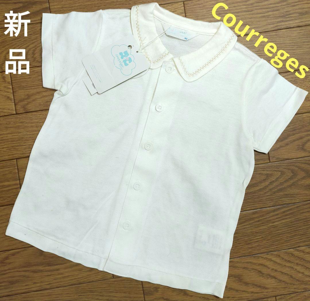 新品タグ付き　Courreges　半袖シャツ　綿100%　日本製　フーセンウサギ