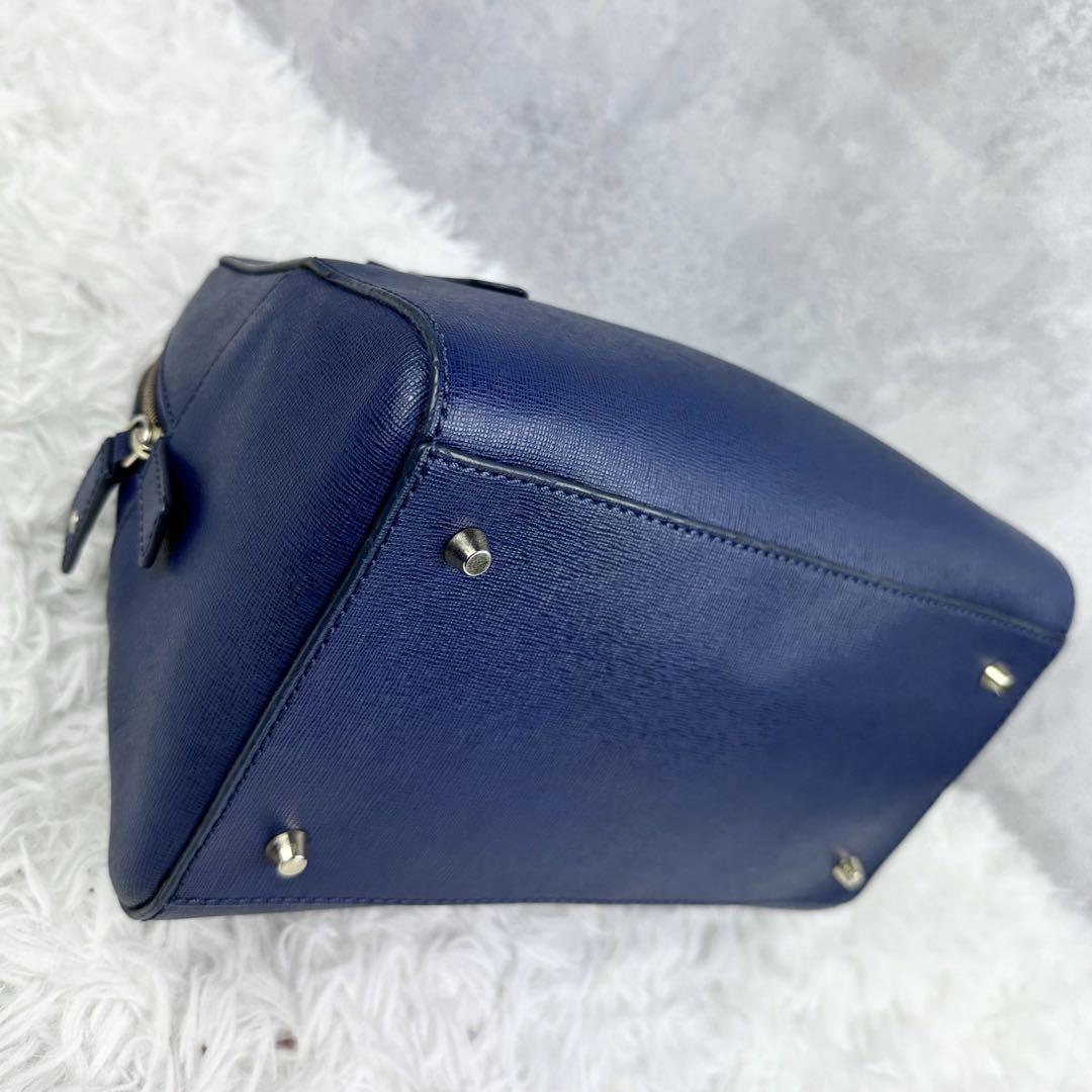大容量‼️FURLA レザー エレナ 2WAY ショルダーバッグ 紺