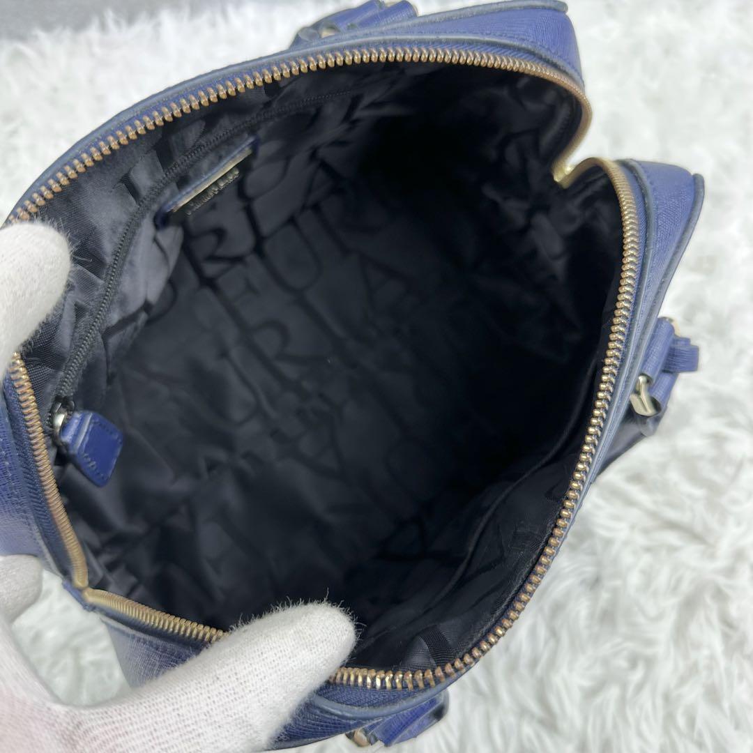 大容量‼️FURLA レザー エレナ 2WAY ショルダーバッグ 紺