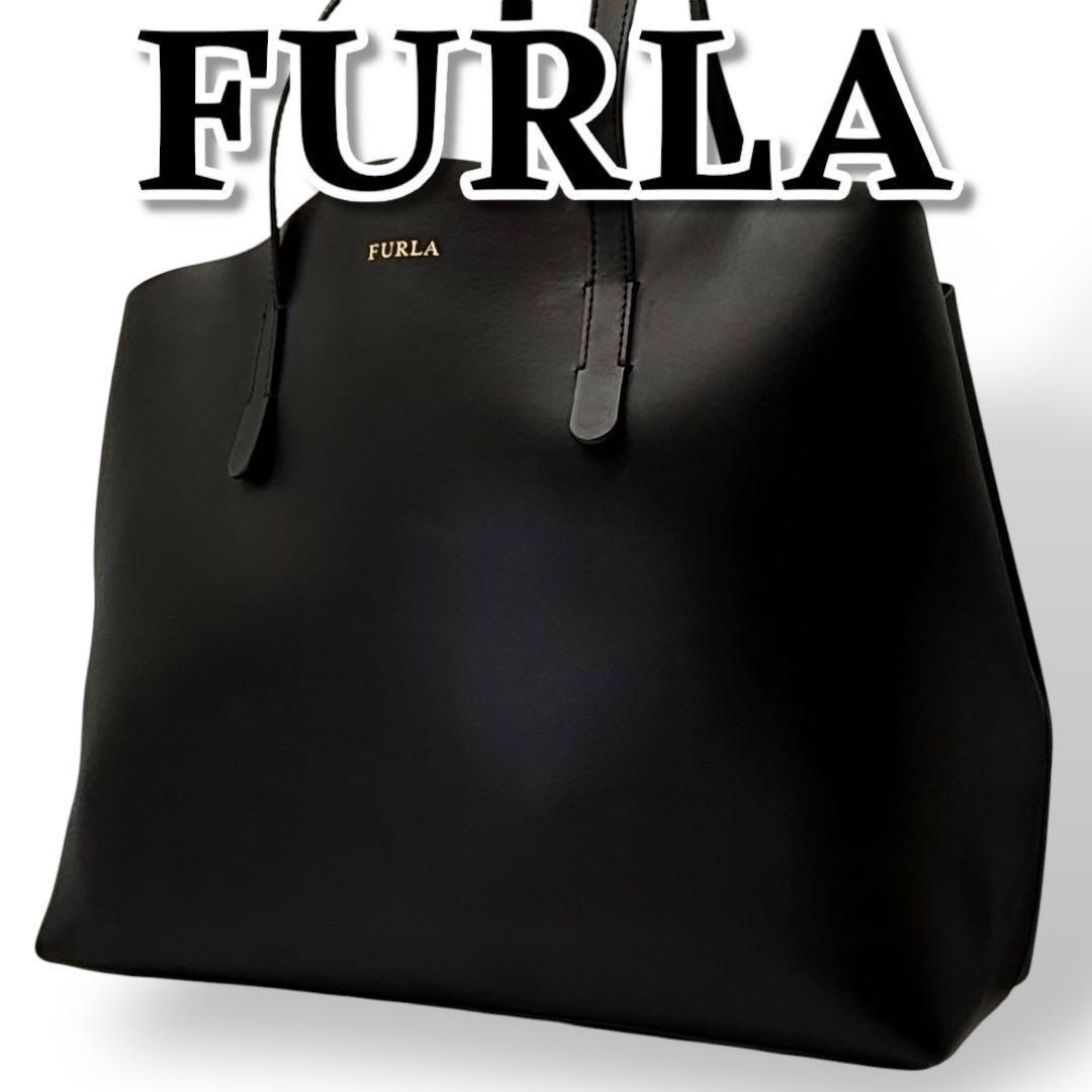 お歳暮・冬ギフト特集2025 レザー トートバッグ フルラ 良品】FURLA 肩掛け 大 A4収納可 バッグ