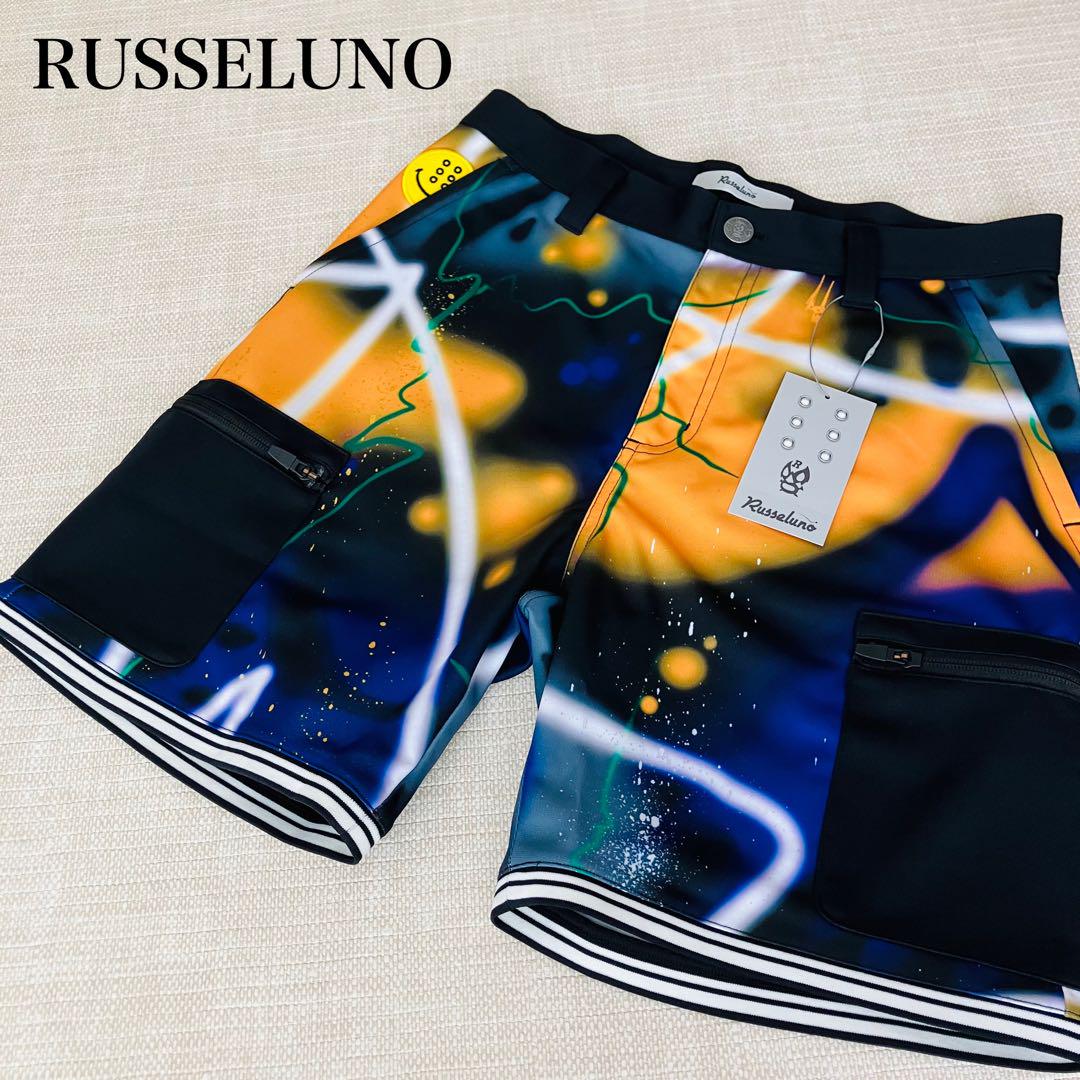【新品タグ付】ラッセルノ ハーフパンツ 総柄 ジャージ ゴルフ サイズ5
