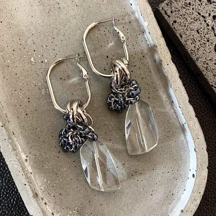 大ぶりピアス♥︎シルバー　ピアス　ハンドメイドピアス