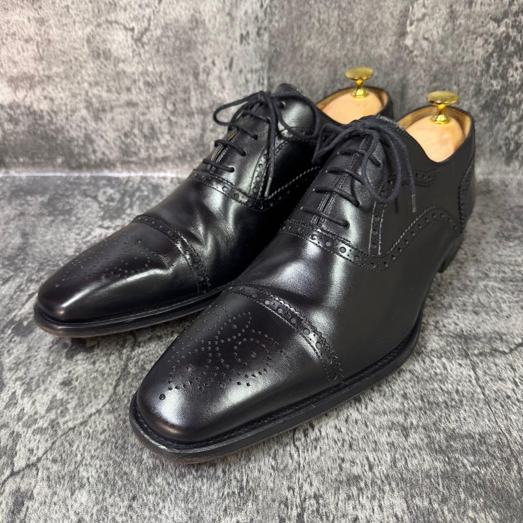 マグナーニ メダリオン ストレートチップ 10.5 ブラック レザー28.5cm・MAGNANNI