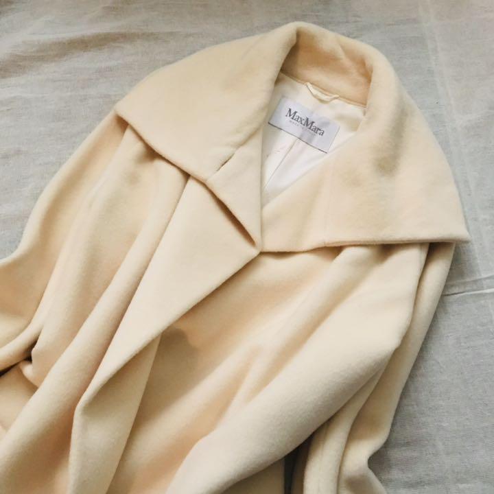 ☆新品同様☆女優襟☆カシミヤ☆白タグ☆Max Mara ロングコート