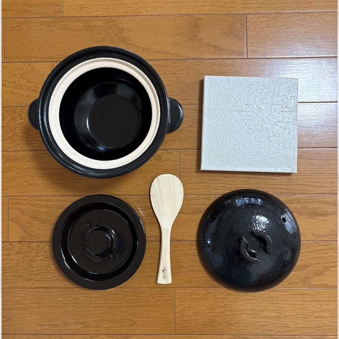 美品　長谷園　かまどさん　一合炊き　炊飯　土鍋
