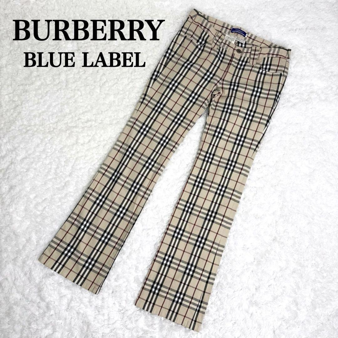【美品】バーバリーブルーレーベル ノバチェック パンツ チェック柄パンツ