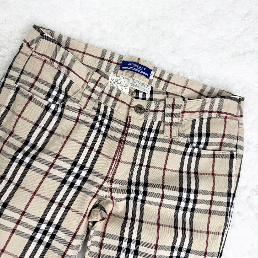 【美品】バーバリーブルーレーベル ノバチェック パンツ チェック柄
